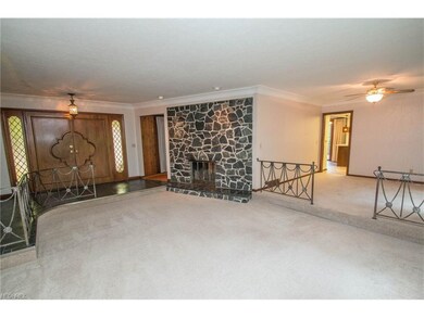 Living Room with see thru woodburning fireplace