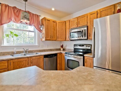 The island adds plenty of counter space.
