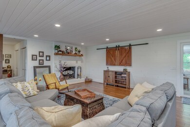 Living Room with wood Fireplace