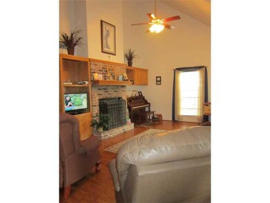 Living Room. Family room with wood burning firepla