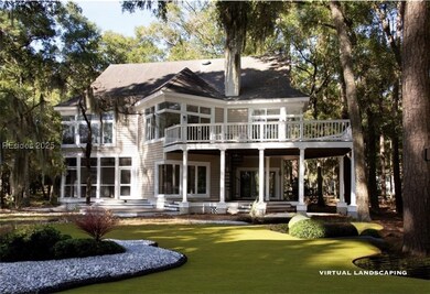 Virtially staged landscaping - rear of home