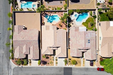 Aerial view of a pool
