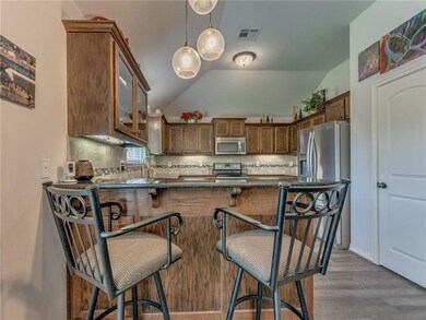 Kitchen with bar top