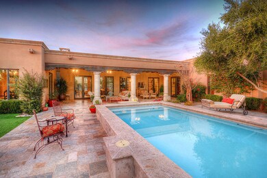 Raised Cantera Trimmed Pool & Spa