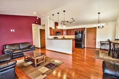 Main living area, kitchen and dining