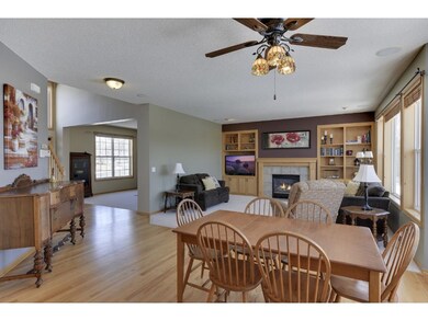 View from kitchen to family room and formal living