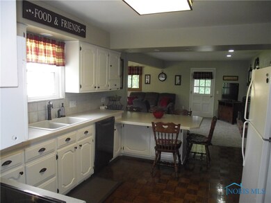 View from kitchen to family room.
