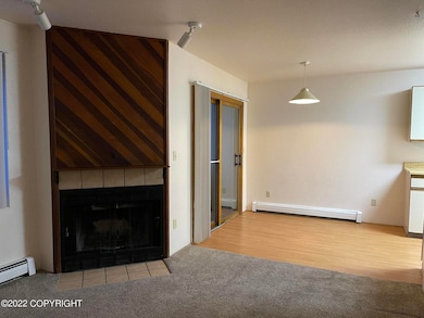 Fireplace, dining area