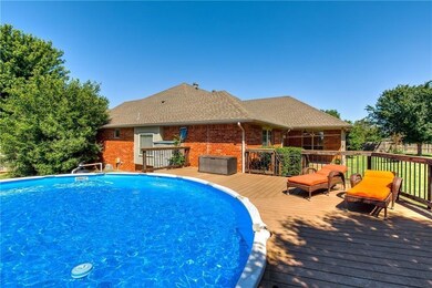 View of swimming pool with a deck.  This is the po
