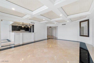 Unfurnished living room featuring inlaid floor det