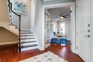 French doors lead into the Study/3re bedroom with