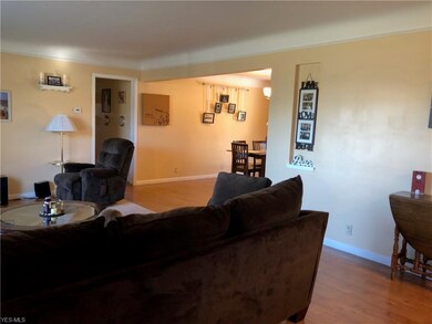 Living room and dining room