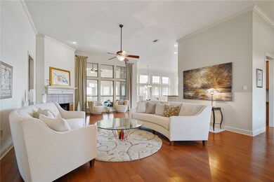 Large living areas, tall ceilings, wood fireplace