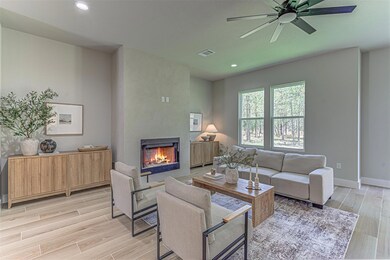 Living room featuring light wood-type flooring, a