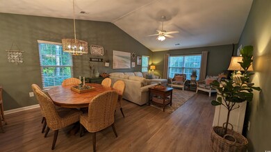 Dining room with a wealth of natural light, ceilin