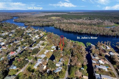 Aerial View showing River and Lake George