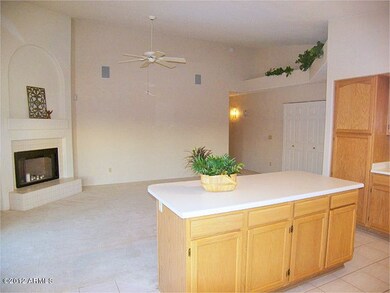 Greatroom with kitchen island, fireplace