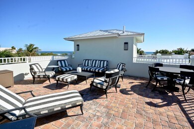 Roof top deck overlooking ocean and town