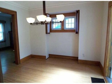 Dining Room Hardwood Floors, Natural Trim, Open to