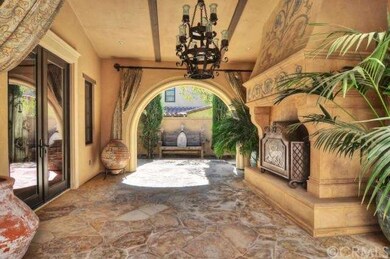 Bold and beautiful interior courtyard fireplace ju