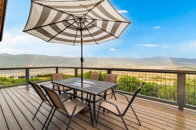 Deck featuring a mountain view