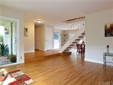 Sliding glass door leads from the living room out 