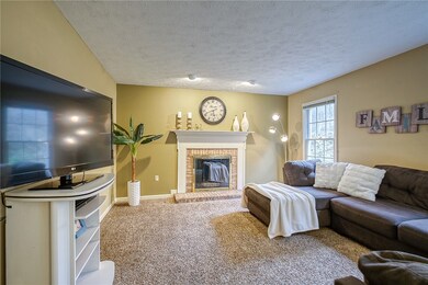 Family room with fireplace