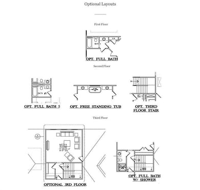 Structural options showing the 3rd floor bedroom, 