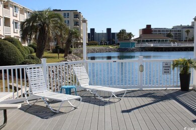 Wooden terrace with a water view