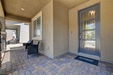 paver covered porch with smart entry lock