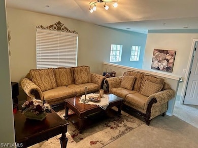View of carpeted living area