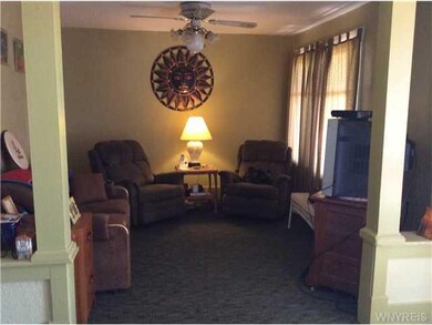 Living Room. First floor unit living room with cei