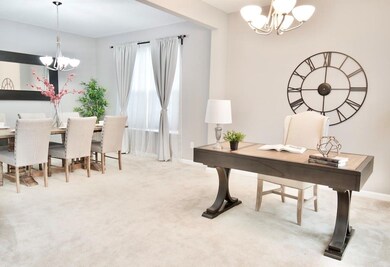 Spacious dining area can be multipurpose.