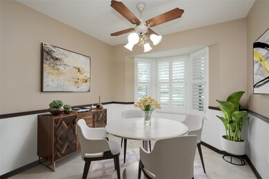 Virtual staged breakfast room.