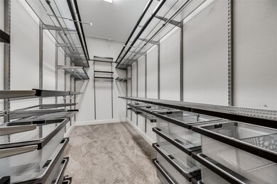 Spacious closet custom made with pant hangers, drawers,shelves and tie/belt hangers