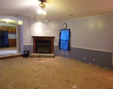 Fireplace.  All electric.  Living room. ready for paint and carpet. Split floor plan.  Near Avoca, not in city limits.