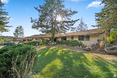 View of front of house with a front lawn