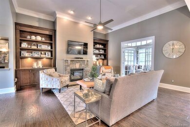 Gas Fireplace, Flanked by Custom Built-ins!