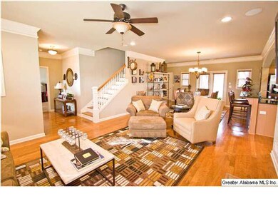 Open floor plan with hardwoods running from the fr