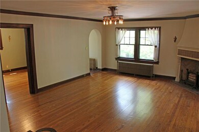 Living room with study on left