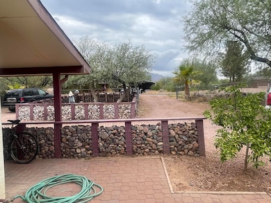 Separate rock fenced garden plot