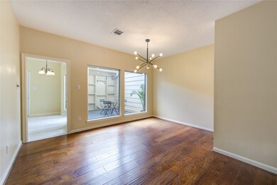 Dinning space with court yard view