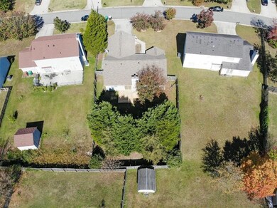 Overhead shot showing the lot layout of the house.