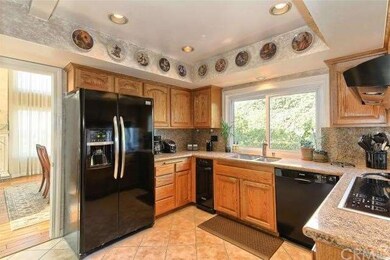Granite countertops in kitchen.