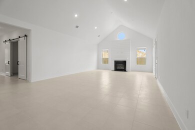 Impressive dining area and great room with cozy fi