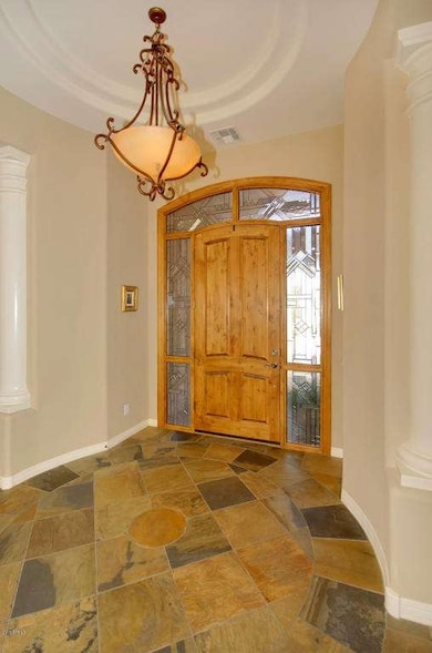 Slate flooring throughout