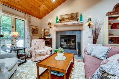 Living Room with Wood Burning Fireplace