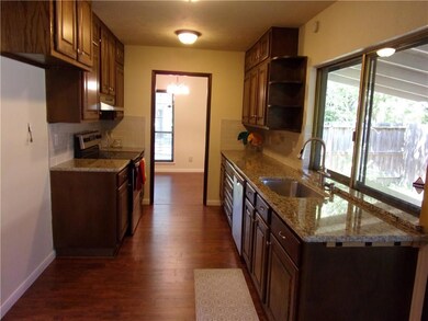 Kitchen view looking towards dining room entrance