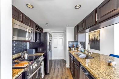 Kitchen with granite countertops and stainless ste