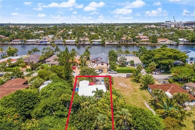 Aerial View with Land Lot Boundary Framed